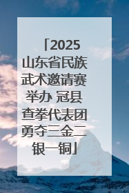 2025山东省民族武术邀请赛举办 冠县查拳代表团勇夺三金二银一铜