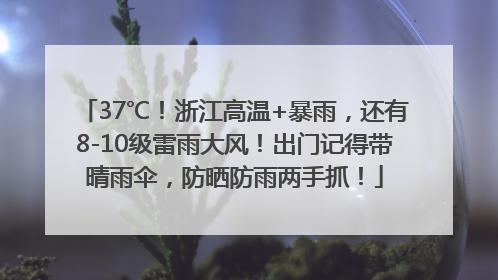 37℃！浙江高温+暴雨，还有8-10级雷雨大风！出门记得带晴雨伞，防晒防雨两手抓！
