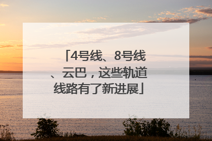 4号线、8号线、云巴，这些轨道线路有了新进展