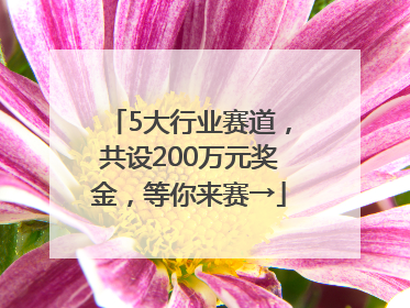 5大行业赛道，共设200万元奖金，等你来赛→