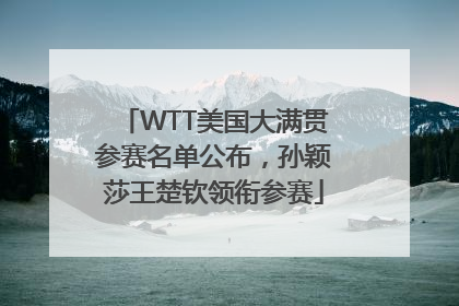 WTT美国大满贯参赛名单公布，孙颖莎王楚钦领衔参赛